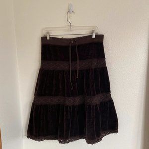 France Wool Asymmetrical Midi Skirt